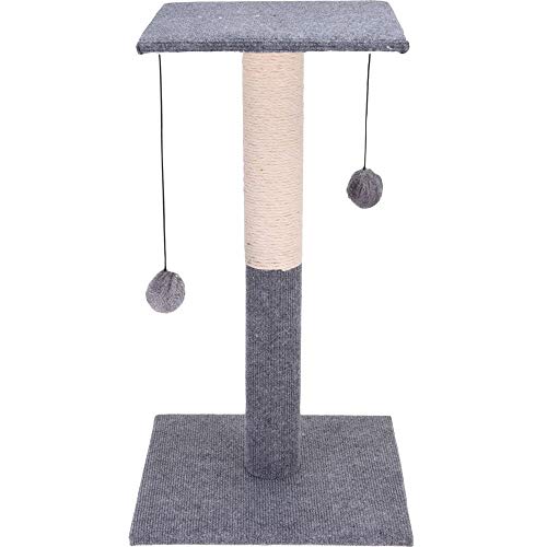 Pets Collection Kratzbaum mit Pompons für Katzen, 60 cm, grau von Pets Collection