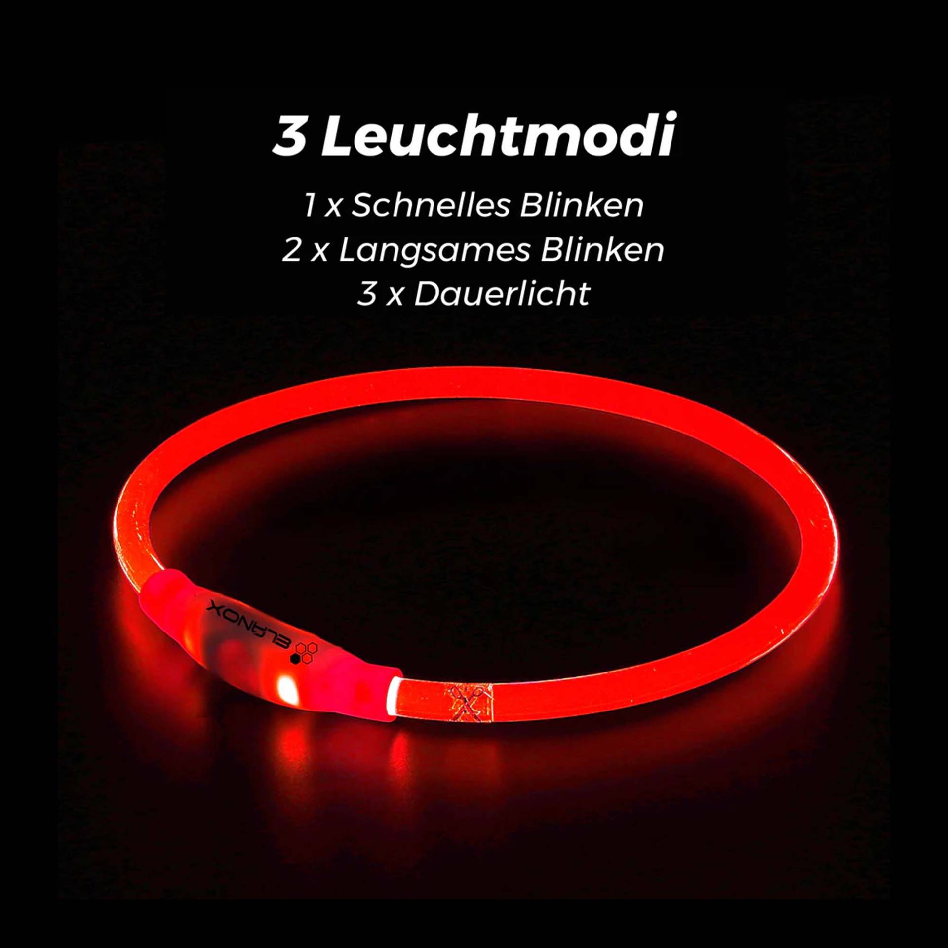 Elanox LED Halsband für Hunde - Rot von Pets Deli