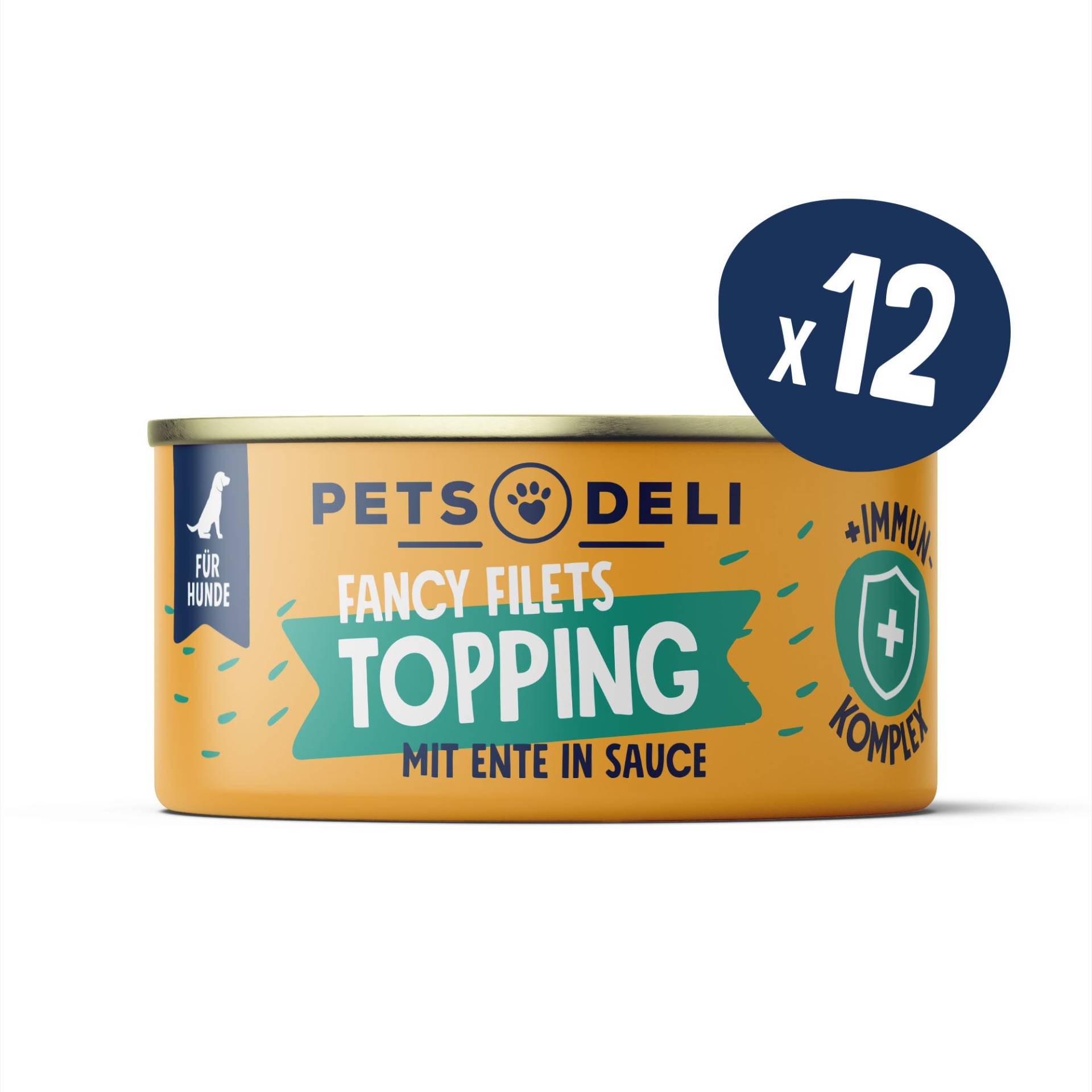 Fancy Filets Topping mit Ente in Soße für Hunde - 12x70g von Pets Deli