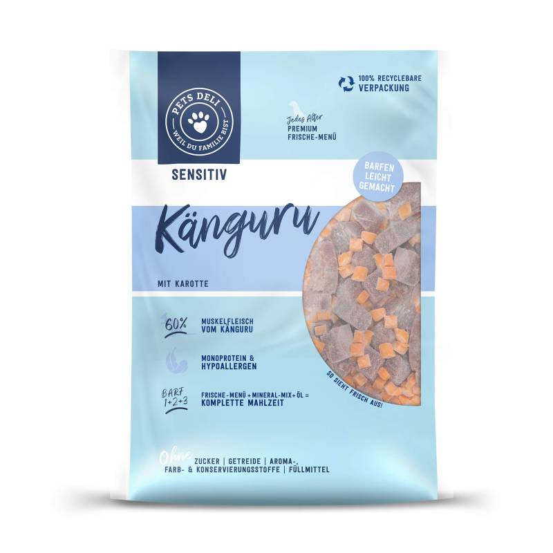 BARF Känguru mit Öl & Mineral-Mix für Hunde - 400g / 20er Pack ✓ 100% Lebensmittelqualität ✓ Adult von Pets Deli von Pets Deli