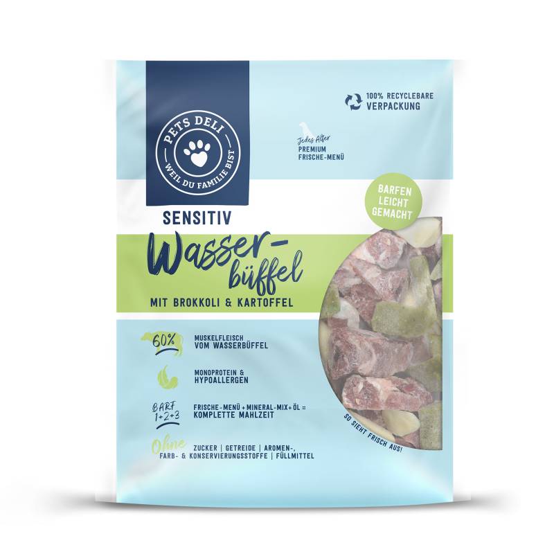 Hundefutter Sensitive BARF - Wasserbüffel - Brokkoli und Kartoffel - Adult - getreidefrei, zuckerfrei - 5x200g von Pets Deli von Pets Deli