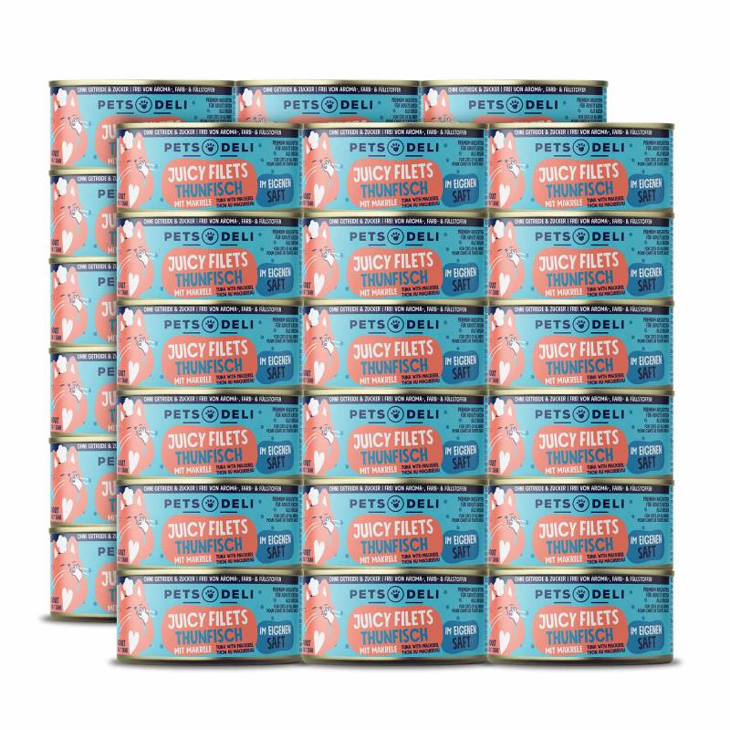 Juicy Filets Thunfisch mit Makrele - 36x70g von Pets Deli