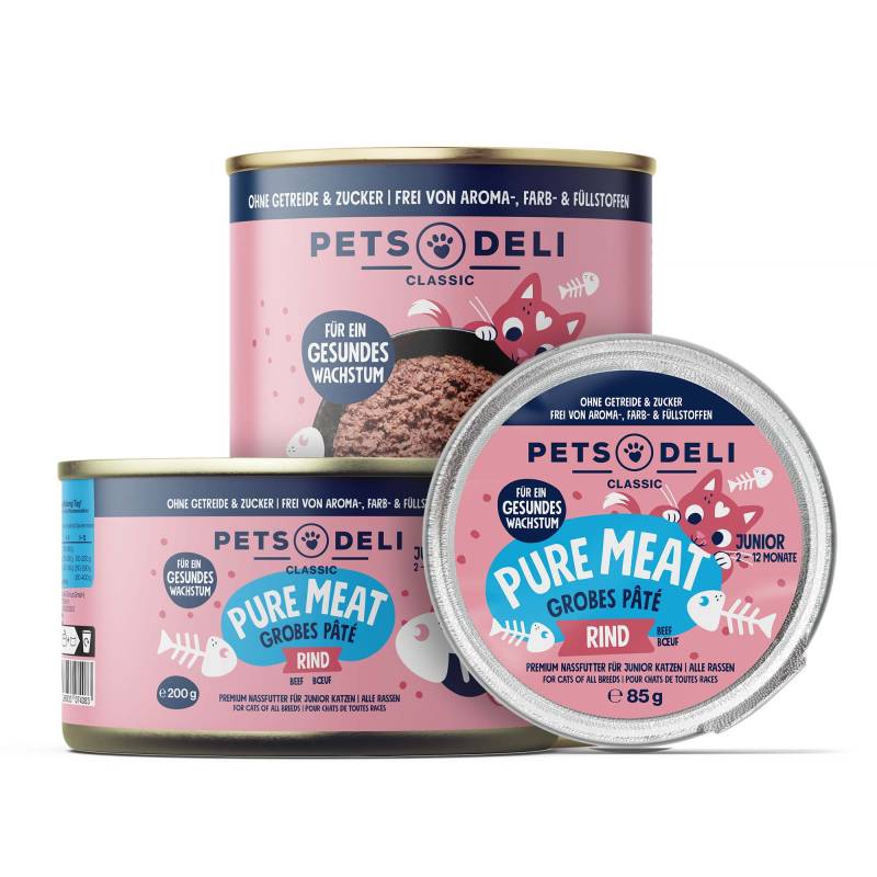 Kitten Nassfutter "Pure Meat" Rind - 400g / Einzeldose von Pets Deli