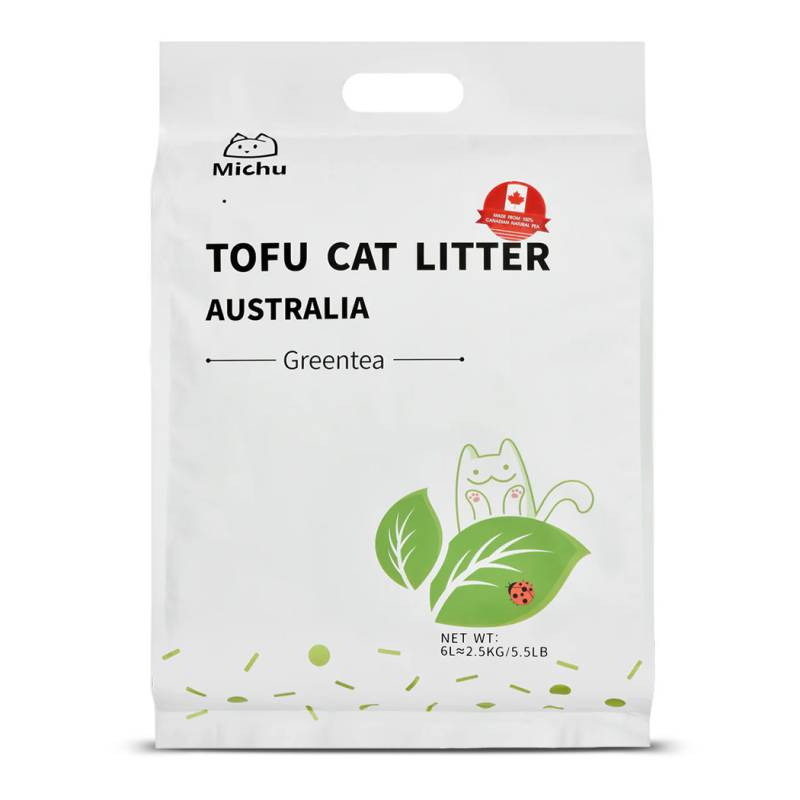 MichuPet Katzenstreu aus Tofu - Grüner Tee - Grüner Tee / 6 Liter von Pets Deli