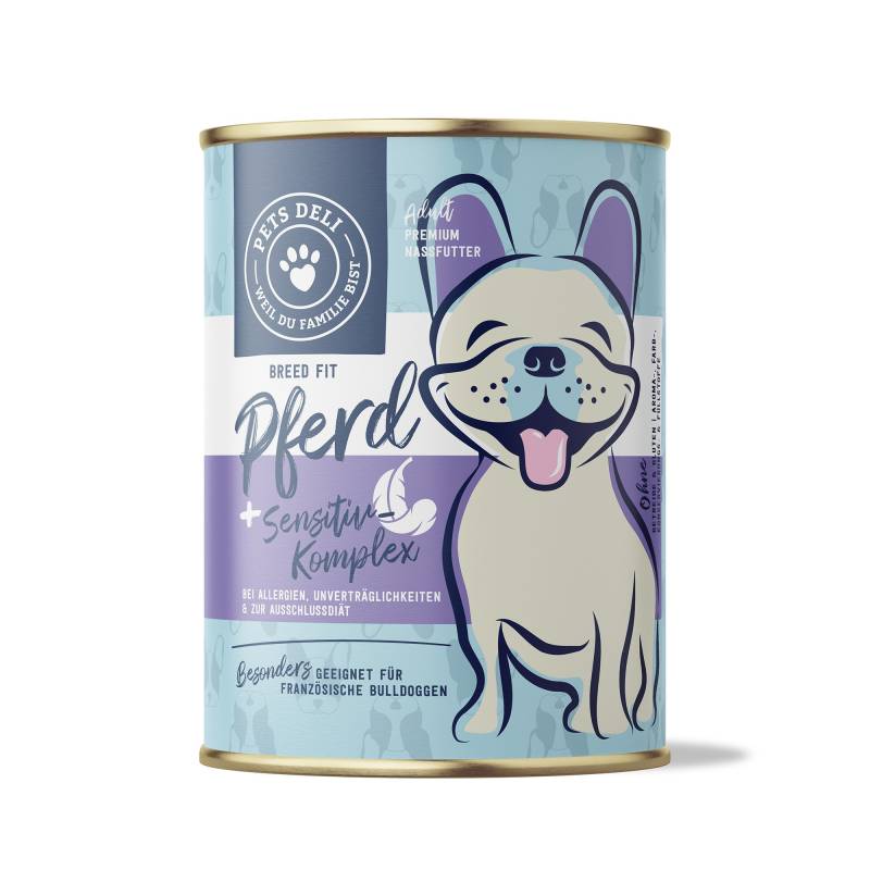 Nassfutter Breed Fit Sensitiv Pferd mit Süßkartoffel und Nachtkerzenöl für Hunde - 400g / 6er Pack von Pets Deli