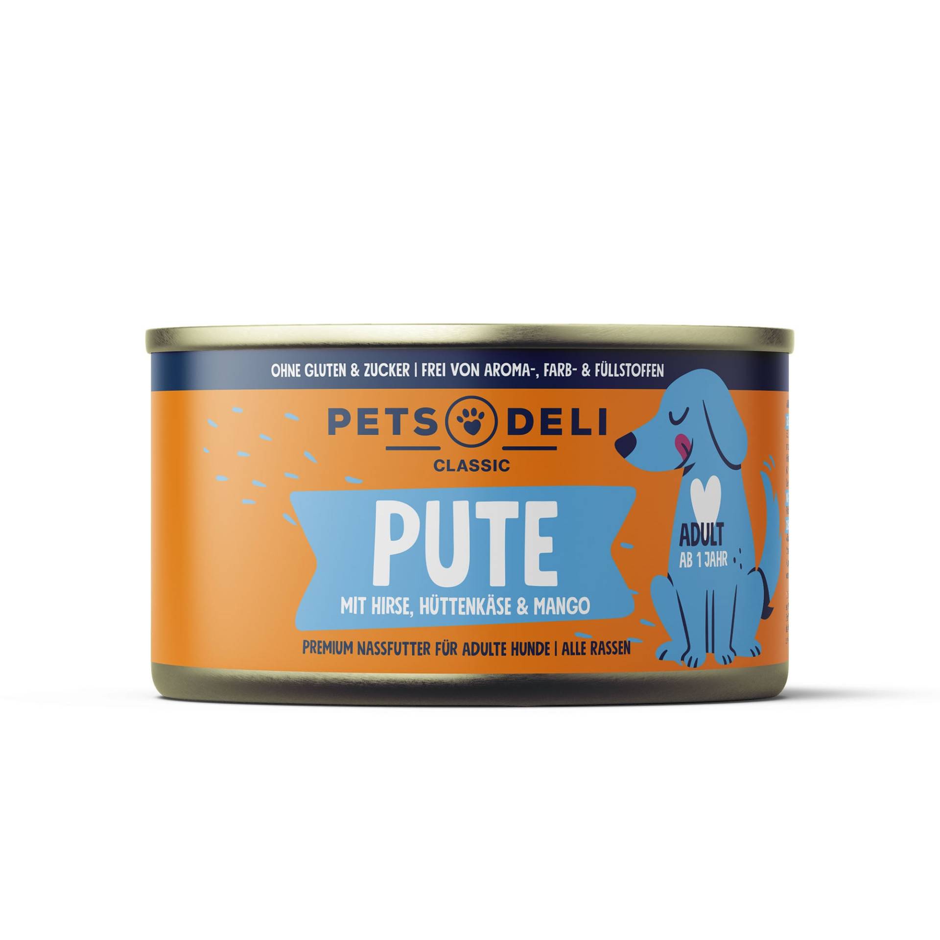 Nassfutter Pute für Hunde - 200g ✓ getreidefrei & zuckerfrei ✓ Adult von Pets Deli von Pets Deli