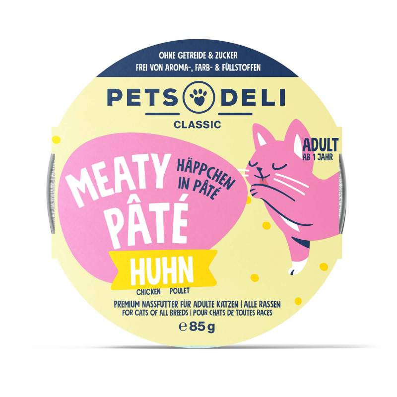 Nassfutter "Meaty Pâté" Huhn - 85g / 12er Pack von Pets Deli