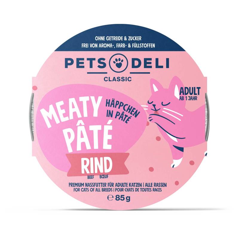 Nassfutter "Meaty Pâté" Rind für Katzen - 85g / 36er Pack von Pets Deli