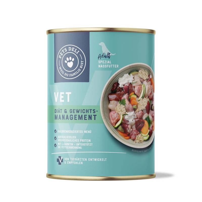 Nassfutter VET Diät & Gewichtsmanagement für Hunde - 400g / Einzeldose von Pets Deli