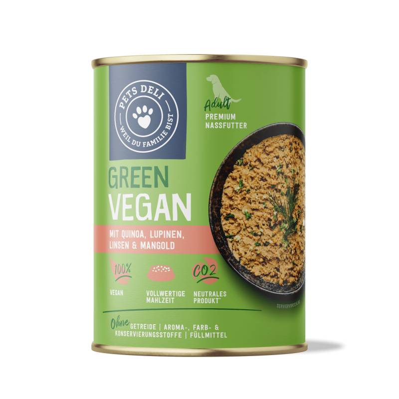 Nassfutter Vegan für Hunde - 400g ✓ getreidefrei & zuckerfrei ✓ Adult von Pets Deli von Pets Deli