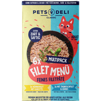 Pets Deli Adult Filet Menü Multipack Hühnerfilet & Thunfischfilet 6x85g von Pets Deli