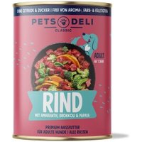 Pets Deli Nassfutter Hund Adult, Rind mit Brokkoli 6x400 g von Pets Deli