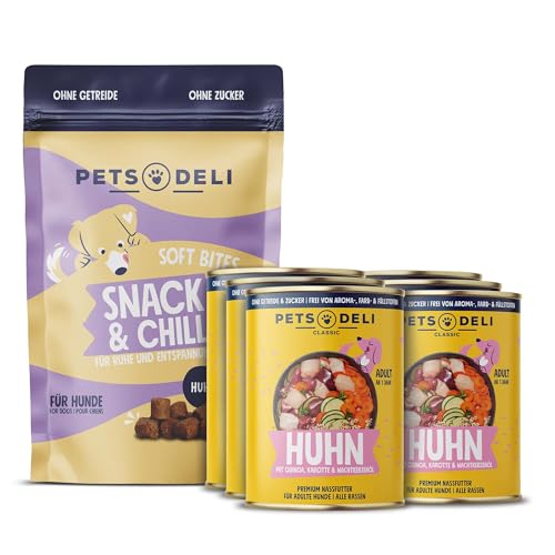 Pets Deli Bundle für Hunde Nassfutter Huhn und Snack & Chill Snacks 2700g von Pets Deli