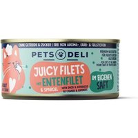 Pets Deli Nassfutter Katze Adult Juicy Filets mit Ente und Spargel 12x70 g von Pets Deli