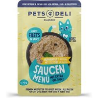 Pets Deli Nassfutter Katze Adult Saucen Menü Hühnerfilet mit Zucchini 12x70 g von Pets Deli