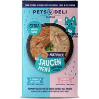 Pets Deli Nassfutter Katze Adult Saucen Menü Multipack Lachs, Thunfisch 6x70g von Pets Deli