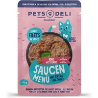 Pets Deli Nassfutter Katze Adult Saucen Menü Rind mit Kürbis 12x70 g von Pets Deli