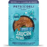 Pets Deli Nassfutter Katze Adult Saucen Menü Thunfisch mit Karotte 12x70 g von Pets Deli