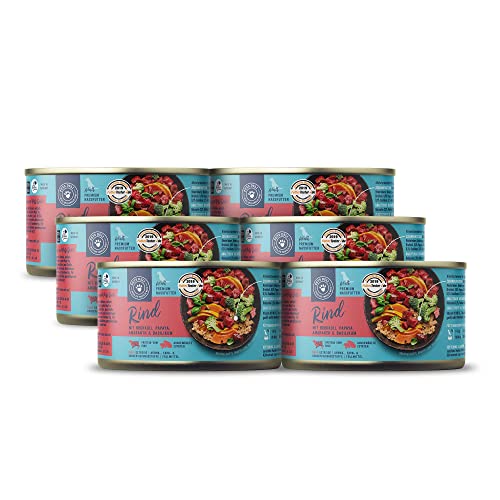 Pets Deli Nassfutter für Hunde mit Rind, Brokkoli, Papaya, Amaranth und Basilikum ohne Zucker und Gluten 6 x 200g von Pets Deli