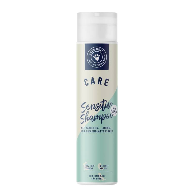 Pflegemittel Care Shampoo Sensitiv mit Kamille, Winterlinde und Birkenblattextrakt für Hunde - 250ml von Pets Deli