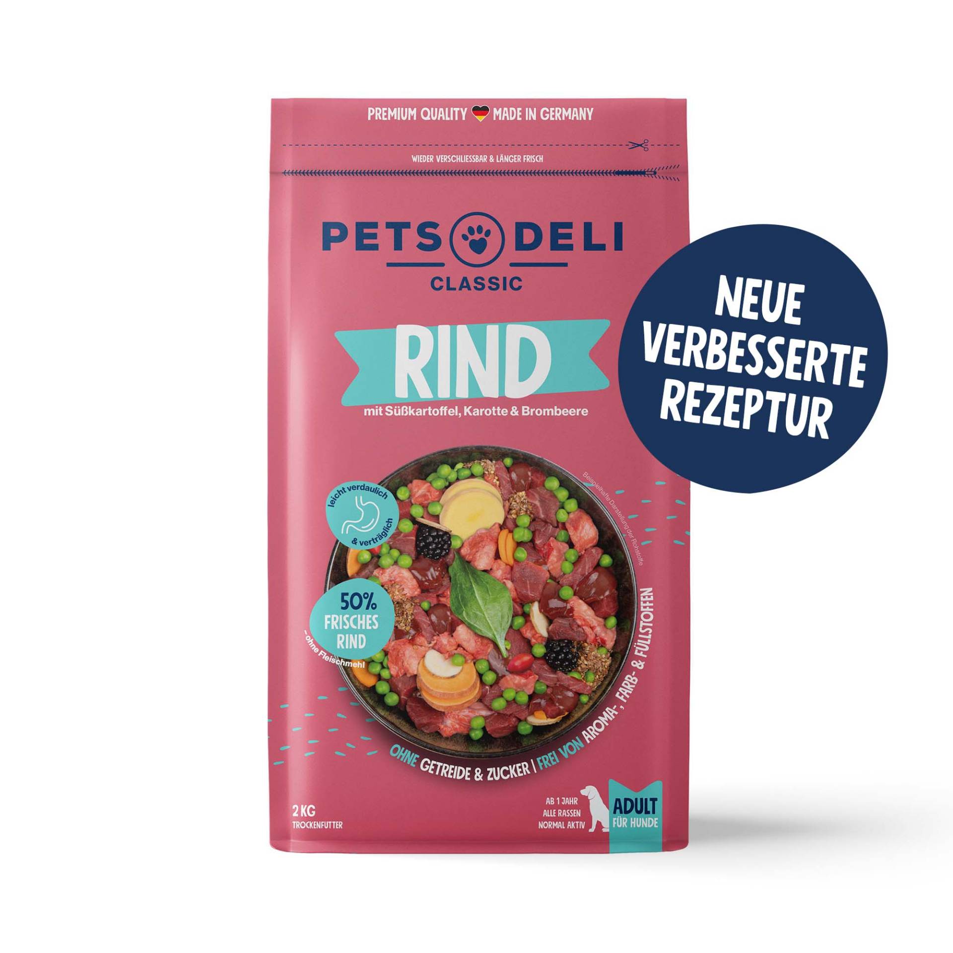 Trockenfutter Rind für Hunde - 2x6kg ✓ getreidefrei & zuckerfrei ✓ Adult von Pets Deli von Pets Deli