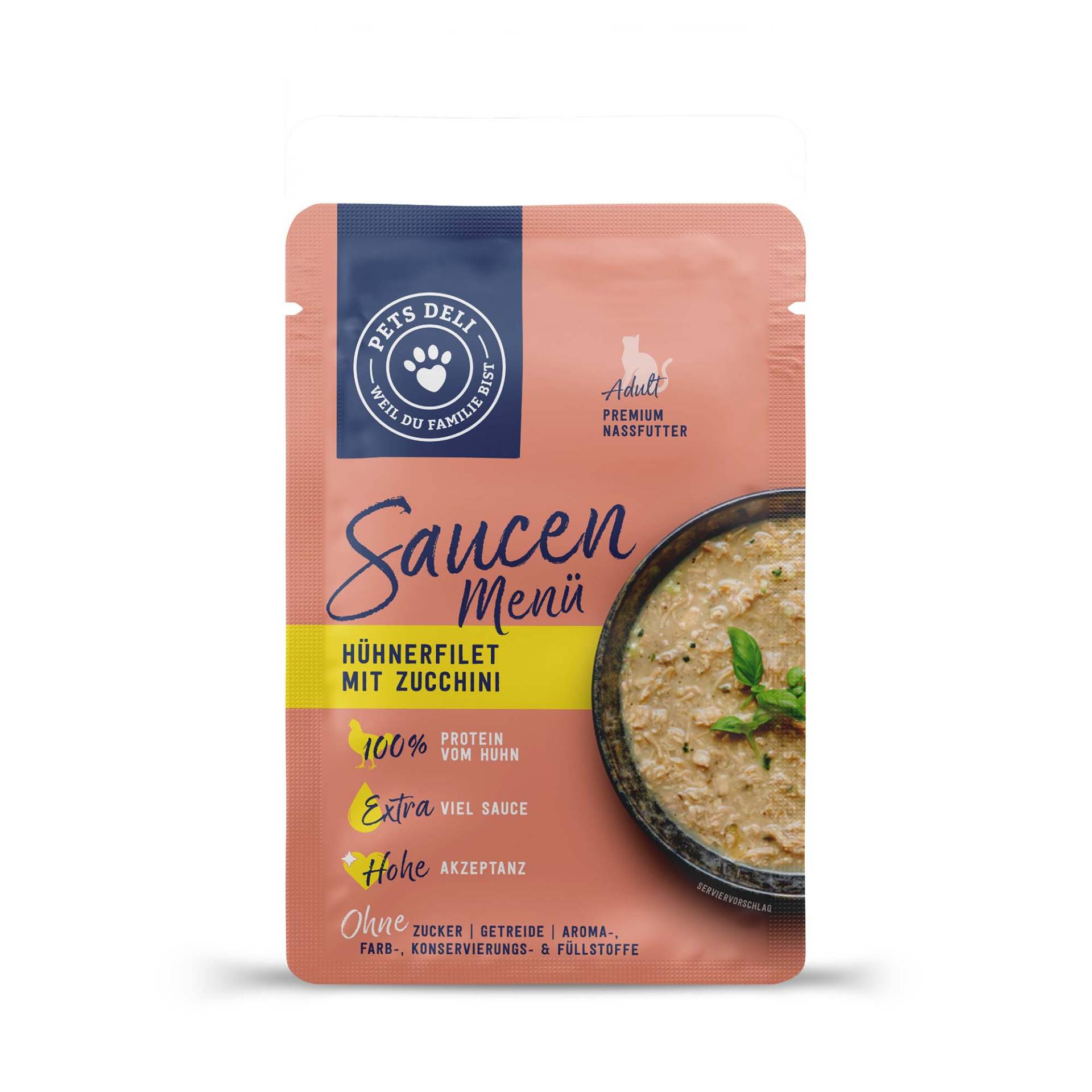 Nassfutter Saucen Menü Hühnerfilet für Katzen - 70g / 12er Pack ✓ getreidefrei & zuckerfrei ✓ Adult von Pets Deli von Pets Deli