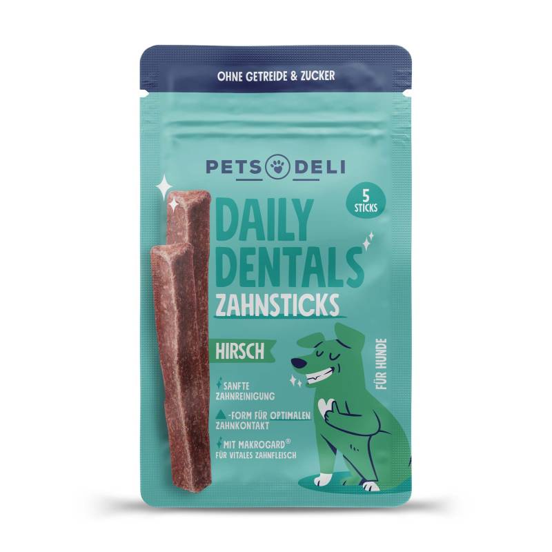 "Daily Dentals Zahnsticks" Hirsch für Hunde - 70g von Pets Deli