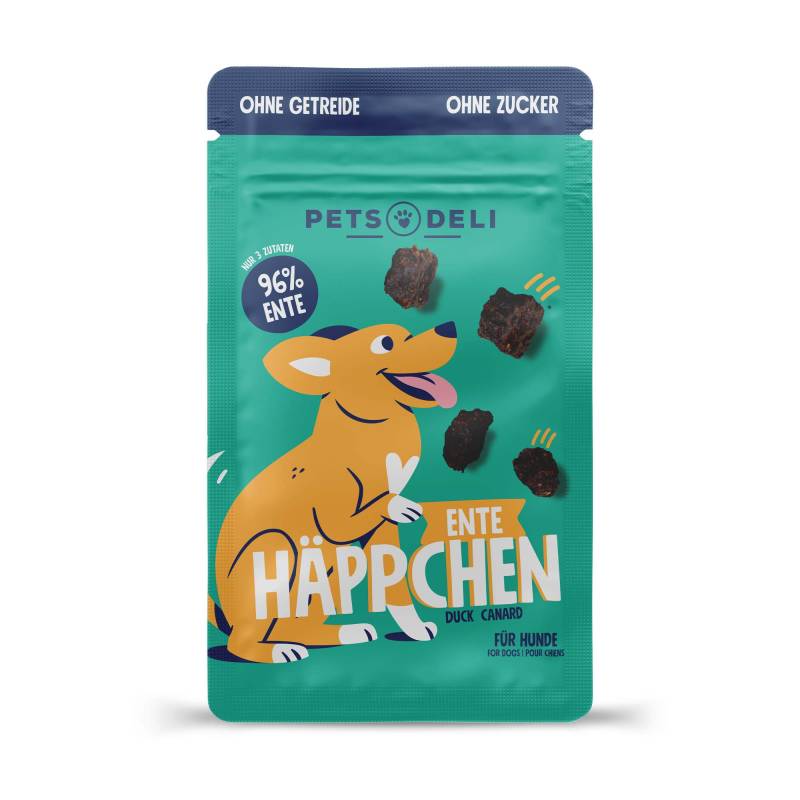 Snack "Häppchen" Ente für Hunde - 5 x 90g von Pets Deli