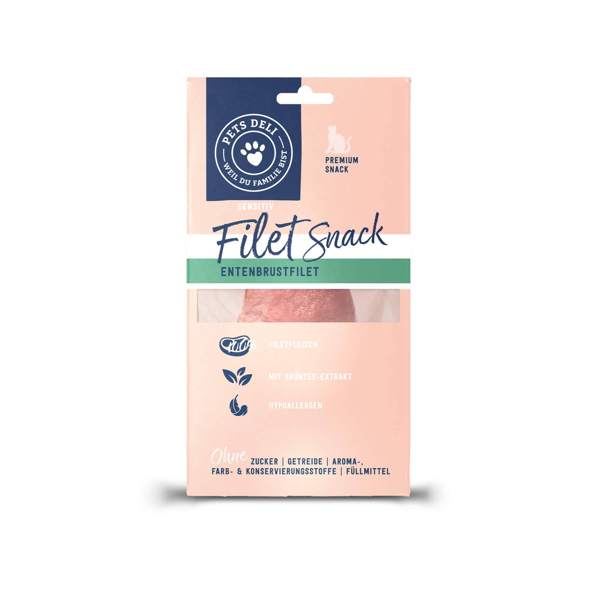 Snack Filetsnack Entenbrustfilet im eigenen Saft für Katzen - 25g / 12er Pack von Pets Deli