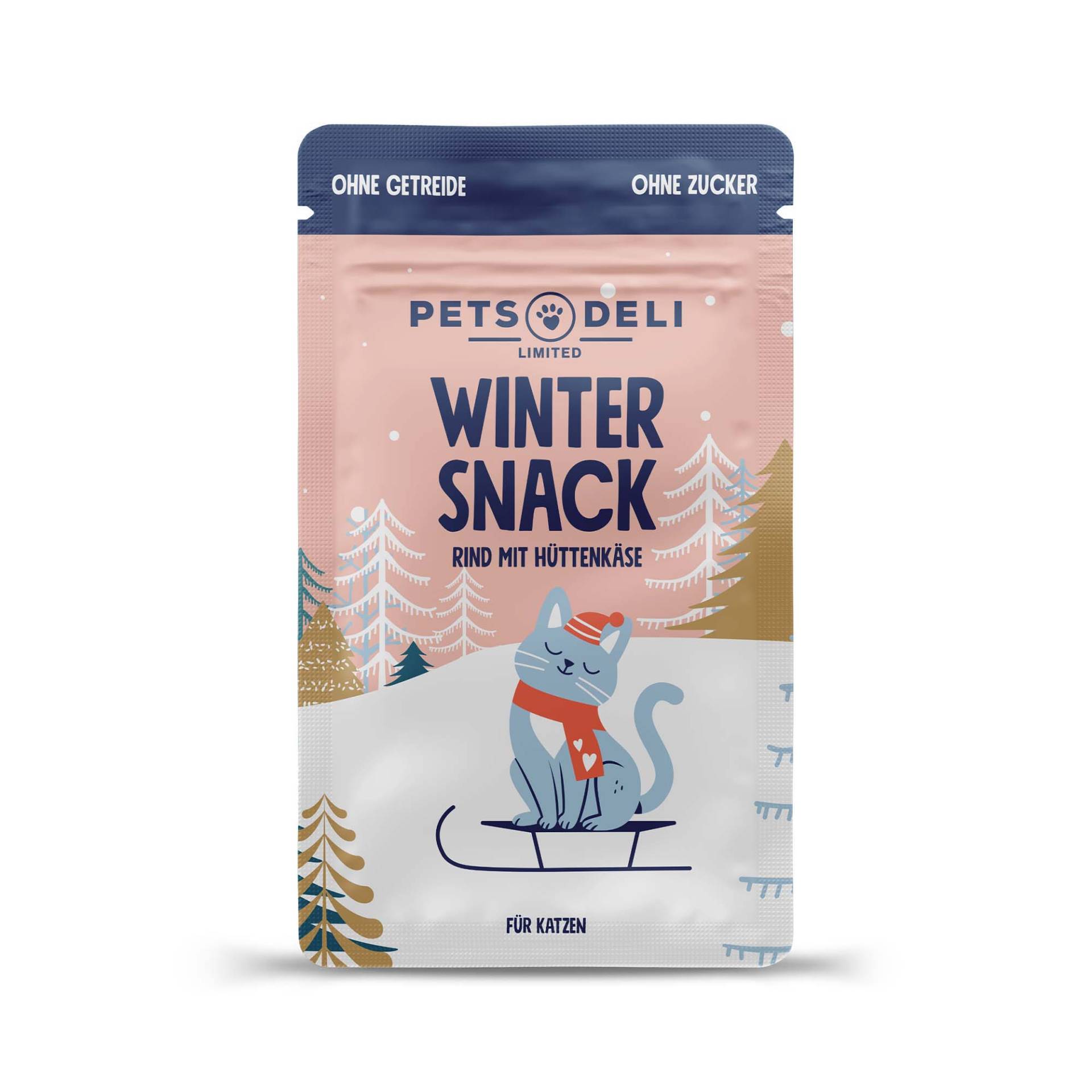 Snack Limited Winter 2024 Rind mit Hüttenkäse für Katzen - 90g von Pets Deli