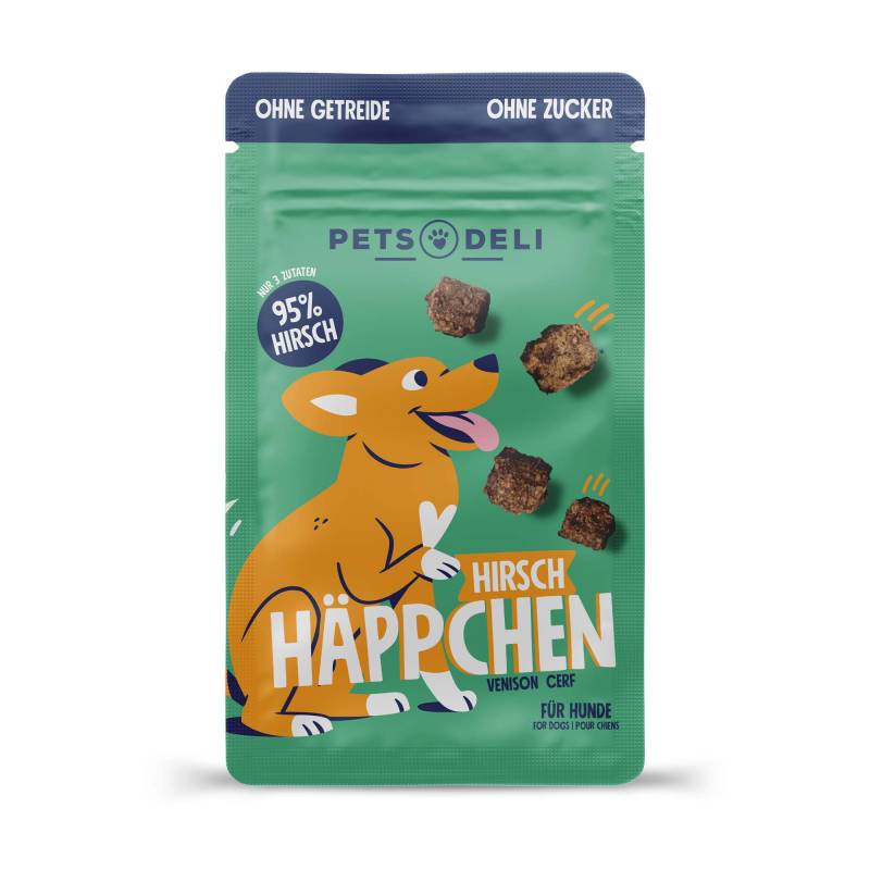 Snack "Häppchen" Hirsch für Hunde - 90g von Pets Deli