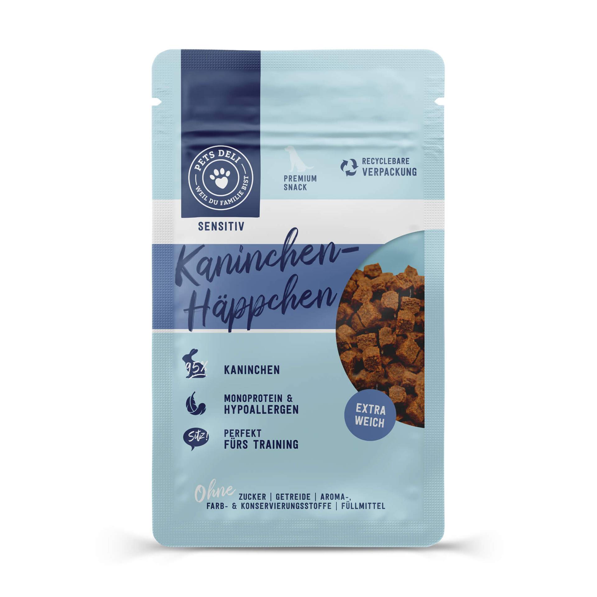 Snack Training Kaninchen Häppchen für Hunde - 5 x 90g von Pets Deli