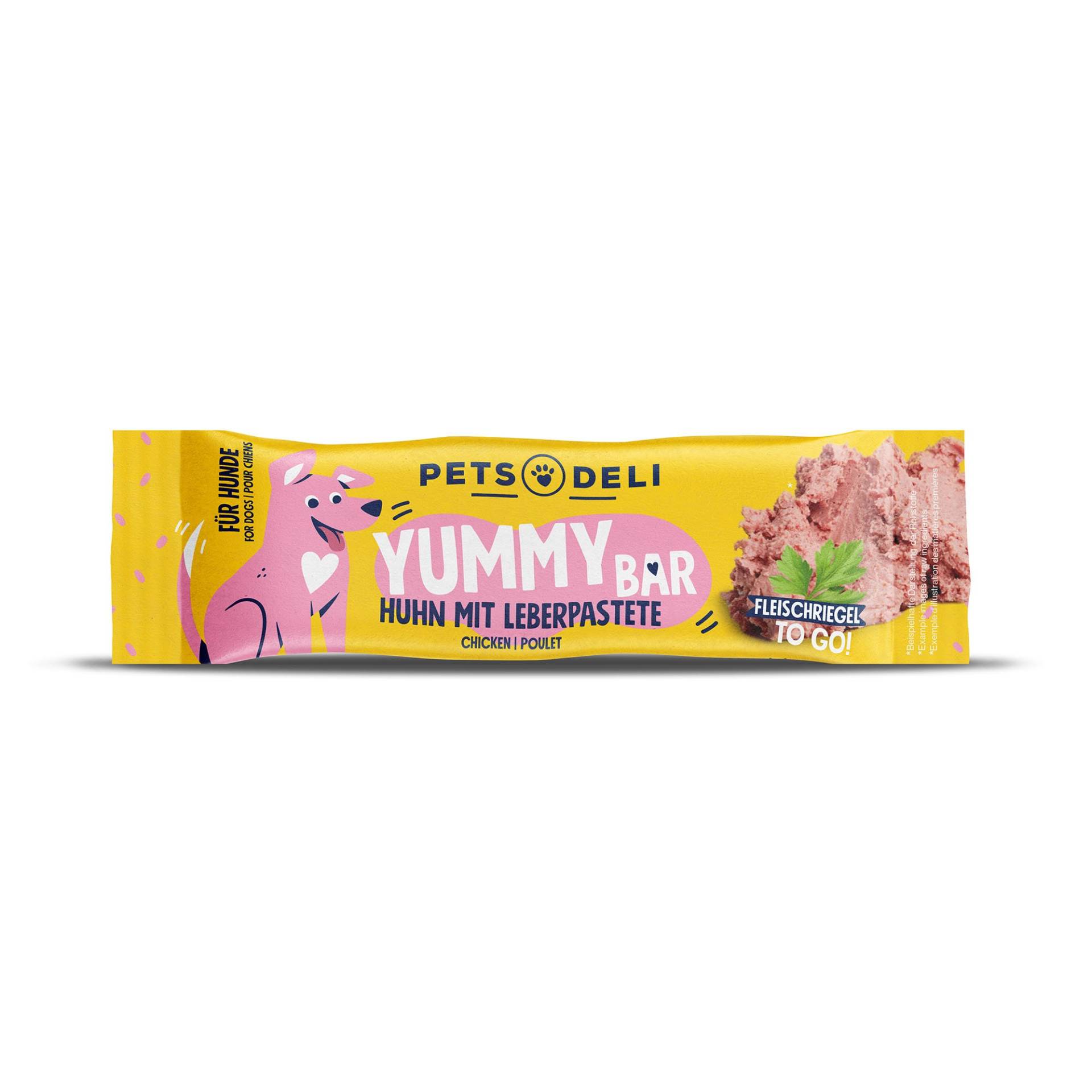 Snack Yummy Bar Huhn mit Leberpastete für Hunde - 20x25g von Pets Deli