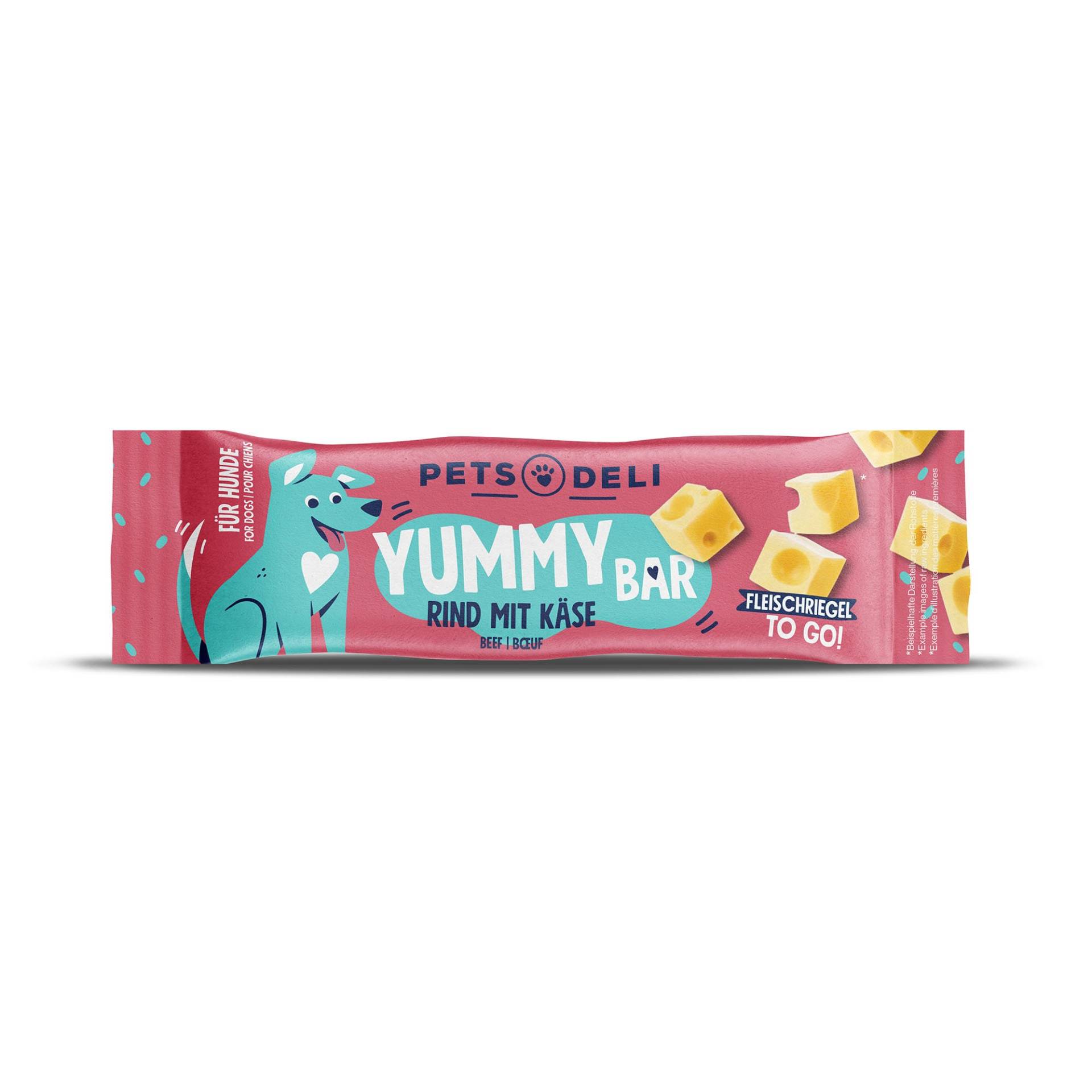 Snack Yummy Bar Rind mit Käse für Hunde - 20x25g von Pets Deli