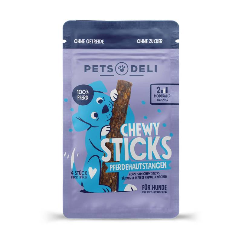 Snacks "Chewy Sticks" Pferdehaut Kaustangen für Hunde - 5x4 Stück von Pets Deli