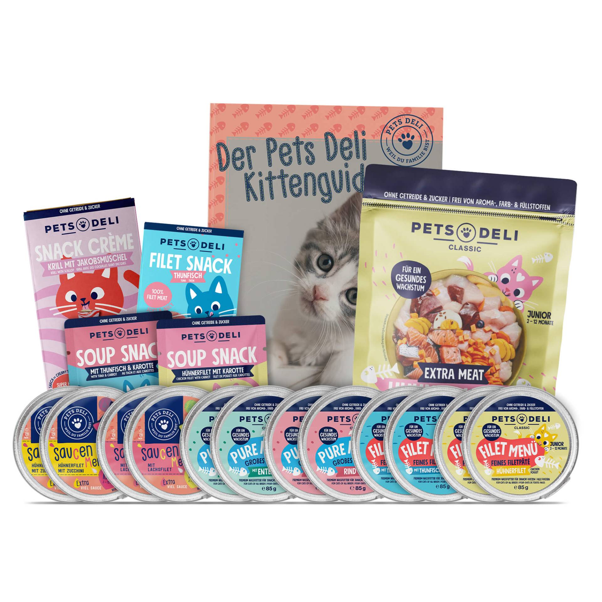 Katzenfutter Kennenlernbox Kittenzuwachs - 890g ✓ getreidefrei & zuckerfrei ✓ Kitten von Pets Deli von Pets Deli