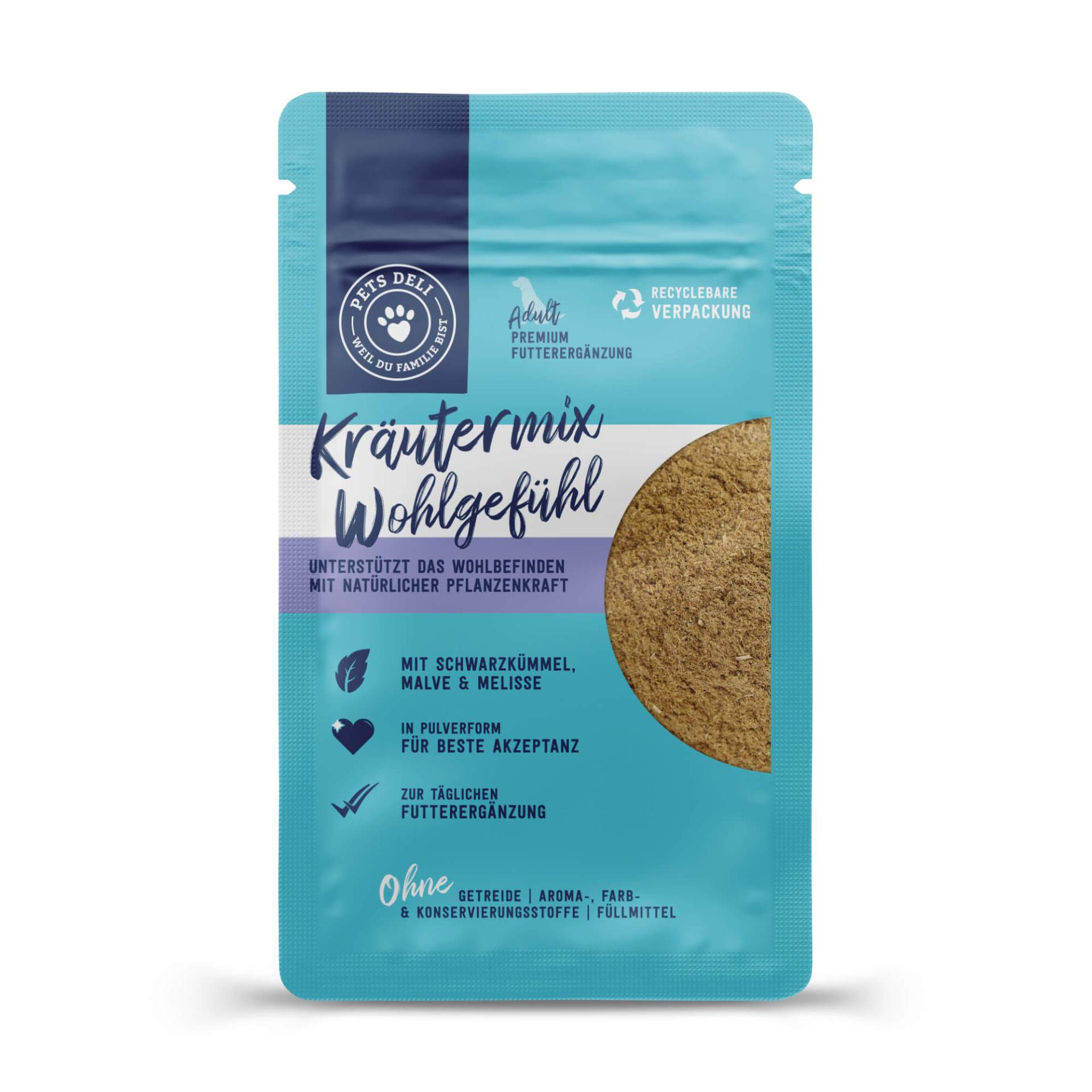 Supplement Kräutermix Wohlgefühl für Hunde - 100g von Pets Deli