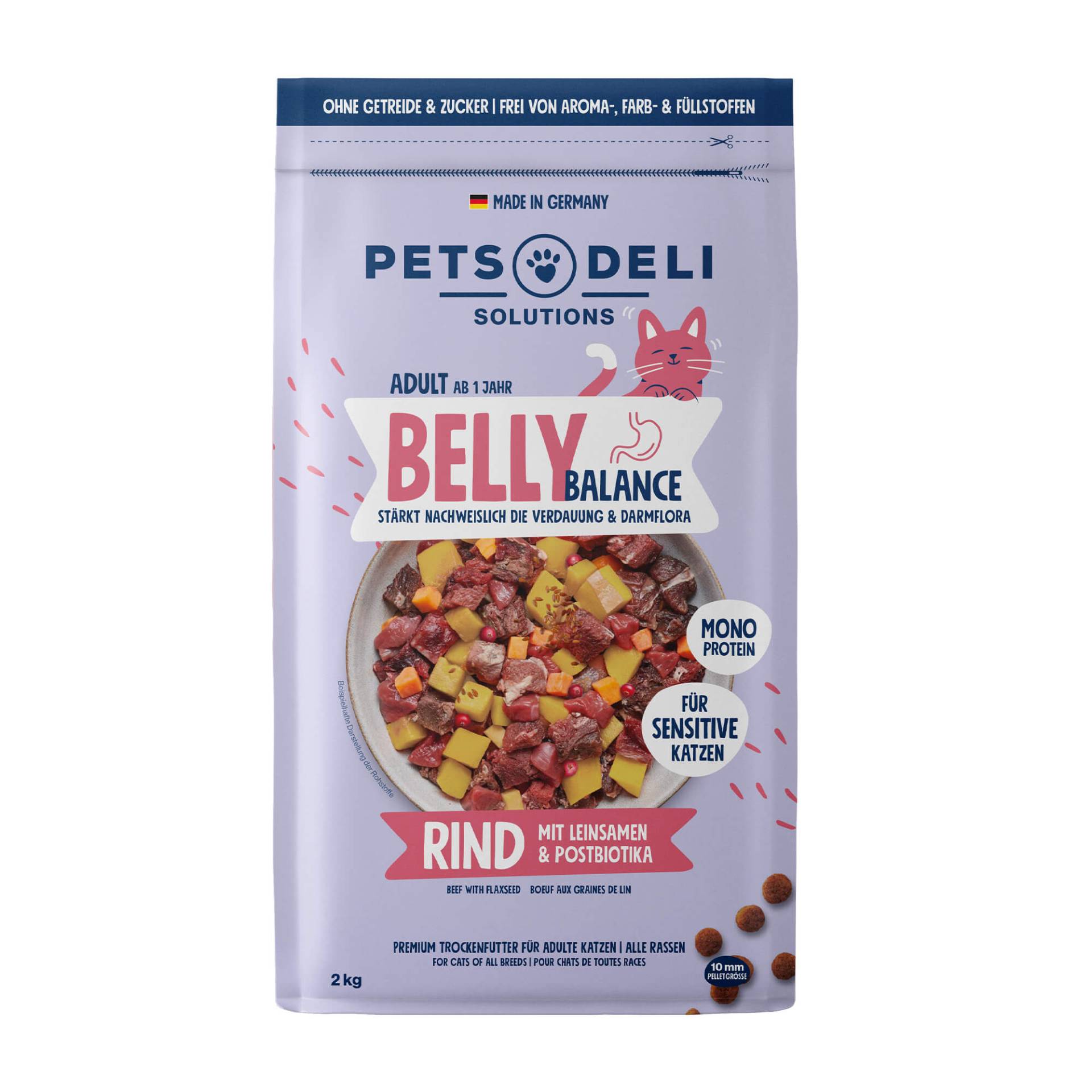 Trockenfutter Geflügel für Katzen - 2kg ✓ getreidefrei & zuckerfrei ✓ Adult von Pets Deli von Pets Deli