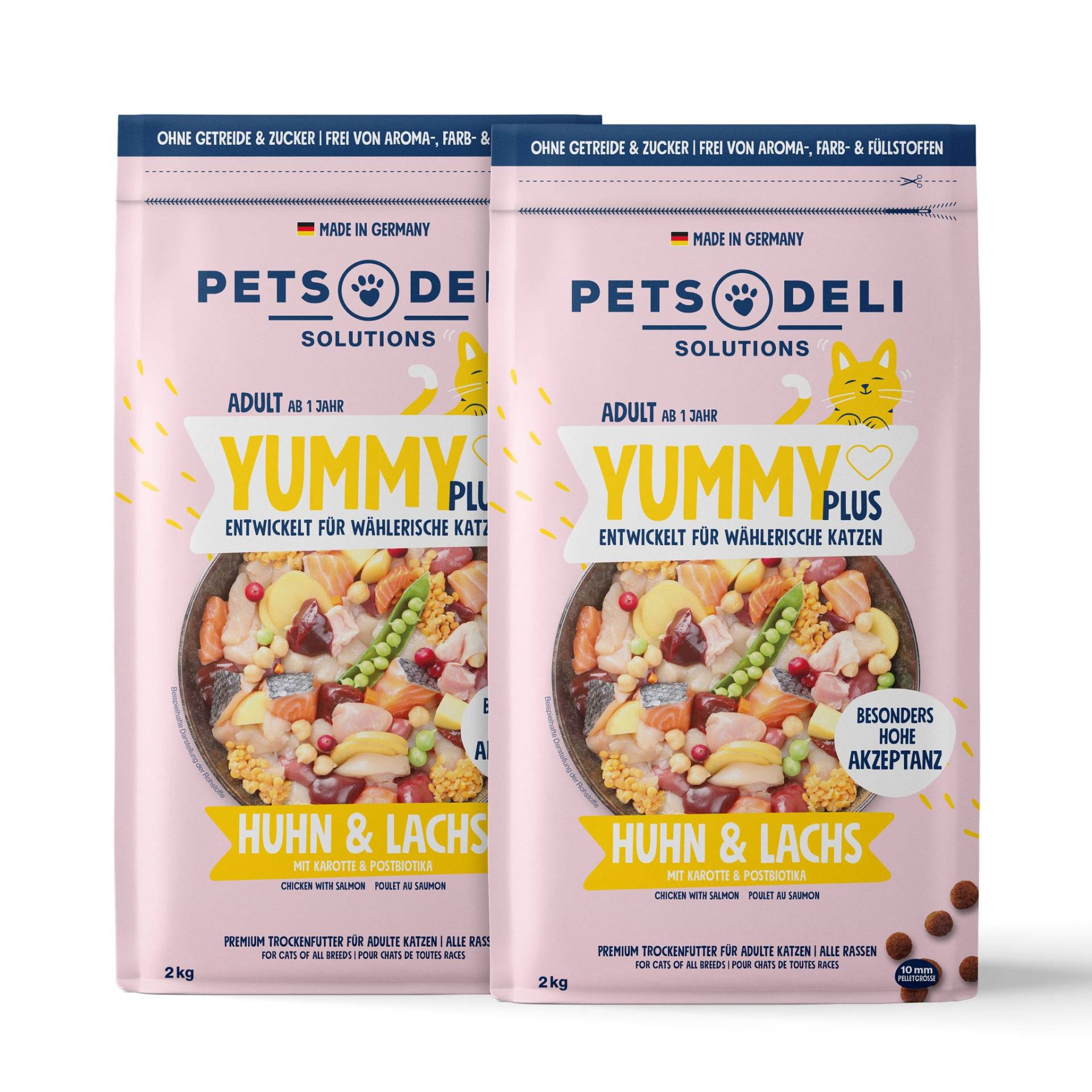 Trockenfutter Geflügel für Katzen - 2x2kg ✓ getreidefrei & zuckerfrei ✓ Adult von Pets Deli von Pets Deli