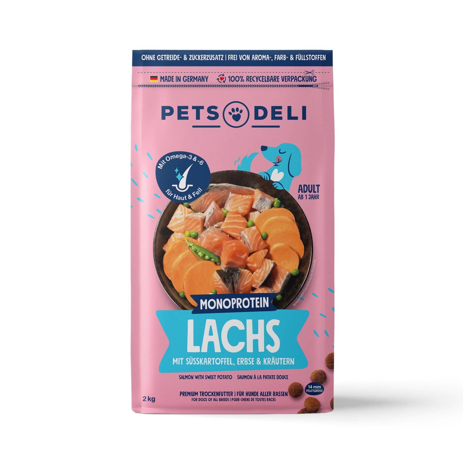 Trockenfutter Lachs mit Süßkartoffel & Kräutern für Hunde - Sparpaket 2x6kg Trockenfutter Lachs mit Süßkartoffel & Kräutern für Hunde - Sparpaket 2x6kg von Pets Deli