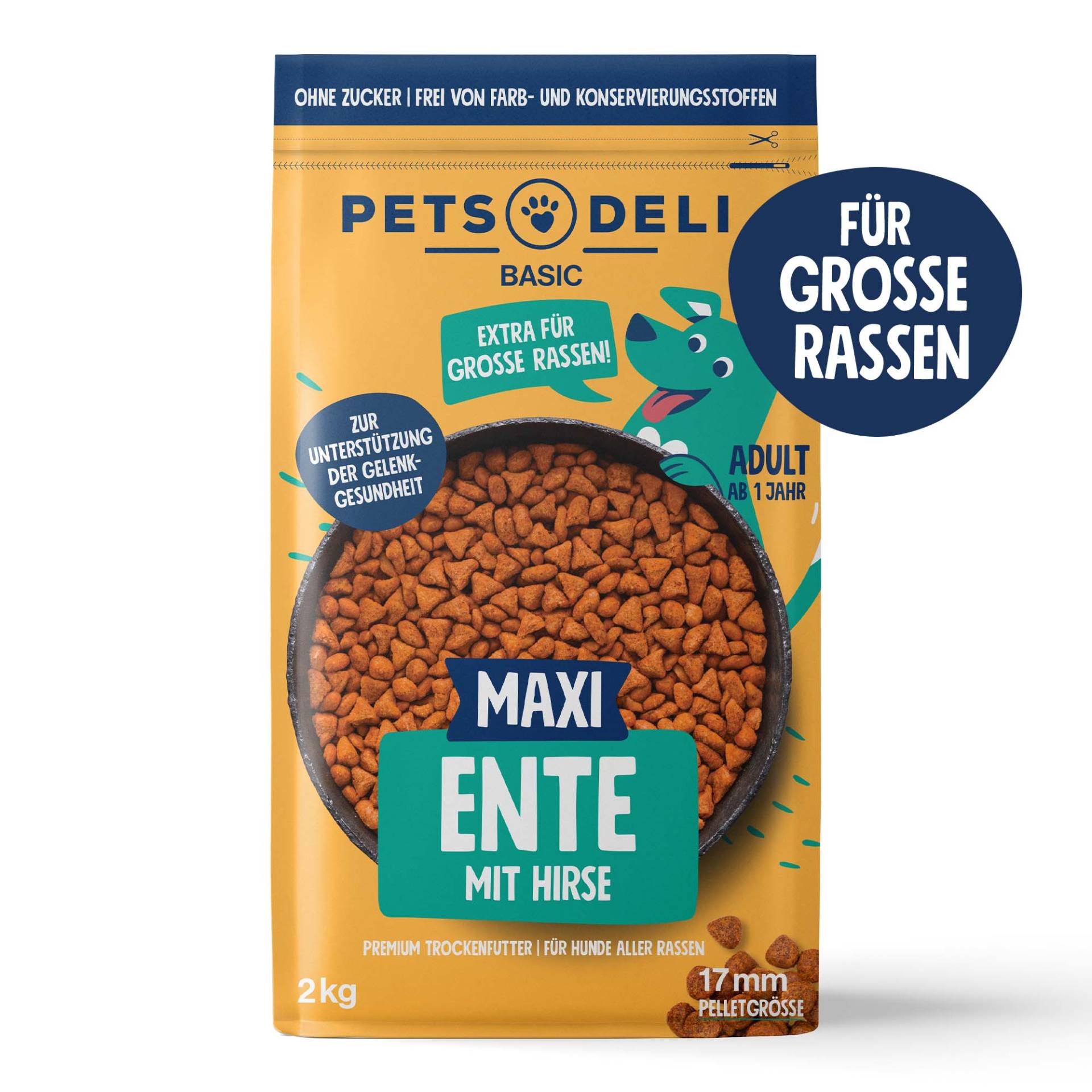 Trockenfutter Maxi Basic Ente mit Hirse für Hunde - 10kg von Pets Deli