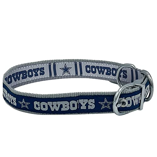 Dallas Cowboys Wendbares NFL Hundehalsband Large Premium Home & Away Zweiseitiges Haustierhalsband verstellbar mit Metallschnalle Ihr LieblingsNFL Football Team mit einzigartigem Design auf jeder von Pets First