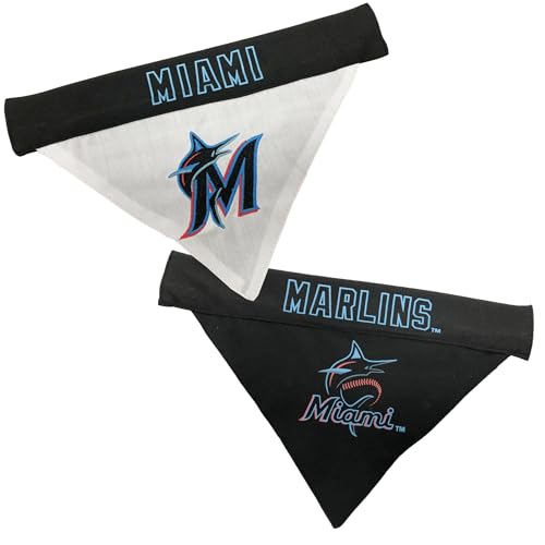 Erste mar-3217-l-xl MLB Hund Bandana – Miami Marlins, wendbar Pet Bandana, Large/X-Large, MLB Team Farbe von Pets First