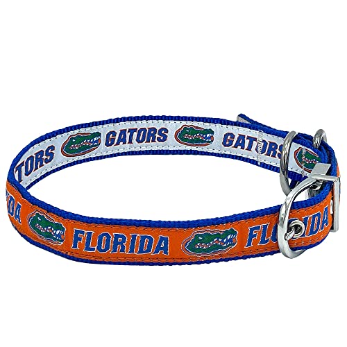 Florida Gators NCAA Hundehalsband, wendbar, Größe M, Premium Home & Away Zweiseitiges Haustierhalsband, verstellbar mit Metallschnalle. Ihr Lieblingskollegiate-Team mit einem einzigartigen Design auf von Pets First