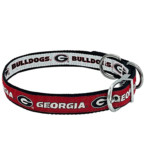 Georgia Bulldogs Reversible NCAA Hundehalsband, groß, Premium Home & Away Zweiseitiges Haustierhalsband, verstellbar mit Metallschnalle. Ihr Lieblings-College-Fußball-/Basketball-Team mit von Pets First