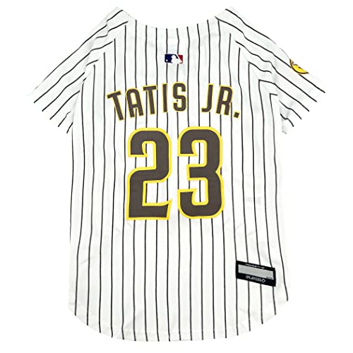 MLB Fernando Tatís Jr. Trikot für Hunde & Katzen, Gr. L MLBPA Fernando Gabriel Tatís Medina Jr. El Niño Pet Jersey für die San Diego Padres Baseballfans von Pets First