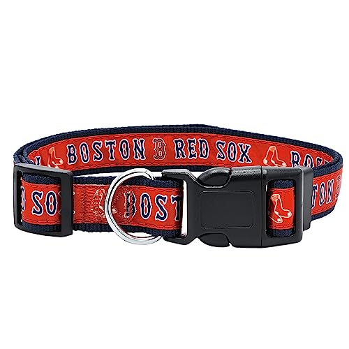 MLB Hundehalsband, Boston Red Sox, klein, Baseball-Team-Halsband für Hunde und Katzen, glänzendes und farbenfrohes Hunde- und Katzenhalsband, lizenziert von der MLB von Pets First