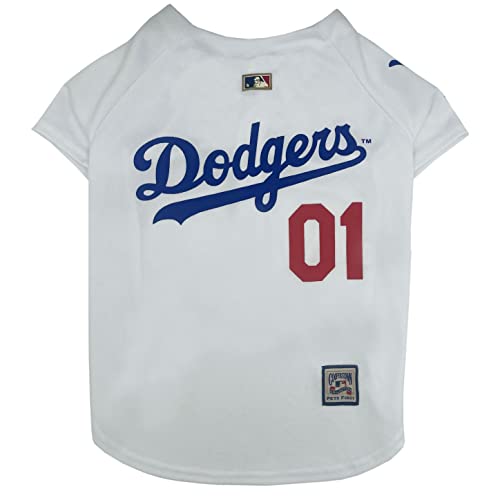 Pets First MLB Los Angeles Dodgers LAD-4000-SM Throwback-Trikot für Hunde und Katzen, Größe S, Teamfarbe von Pets First