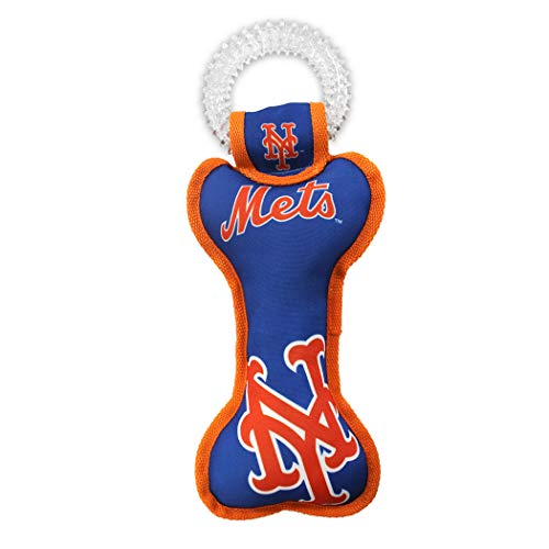 MLB New York Mets Best Gummi-Zahnbürste, Sport-Hundespielzeug, Blau, 27,9 x 15,2 cm von Pets First