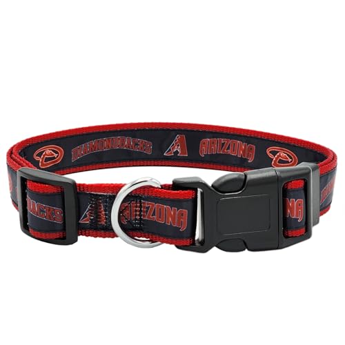 MLB PET Halsband Arizona Diamondbacks Hundehalsband, Größe XL, Baseball-Team-Halsband für Hunde und Katzen Ein glänzendes und farbenfrohes Hunde- und Katzenhalsband, lizenziert von der MLB von Pets First